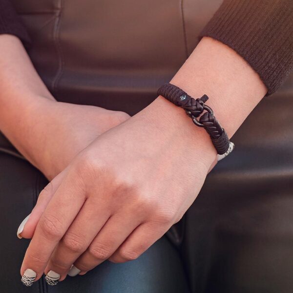 Maritimes Armband aus Leder, handgemacht, für Damen und Herren, mit Edelstahl Verschluss 3mm CNJ#10070 – Bild 3