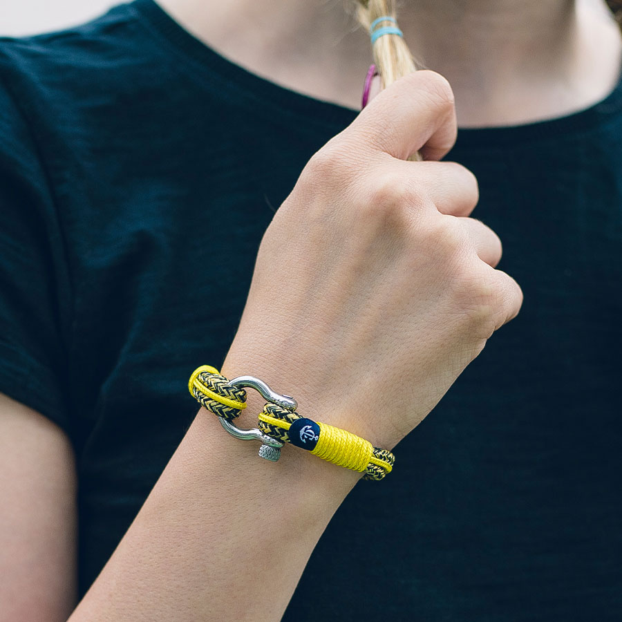 4007-z5 Maritimes Armband aus Segeltau, handgemacht, für Damen und Herren, mit Edelstahl Schäkel-Verschluss 4mm CNB#4007 – Bild 3