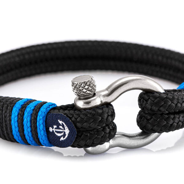Maritimes Armband aus Segeltau, handgemacht, für Damen und Herren, mit Edelstahl Schäkel-Verschluss 4mm CNB#4105 – Bild 2