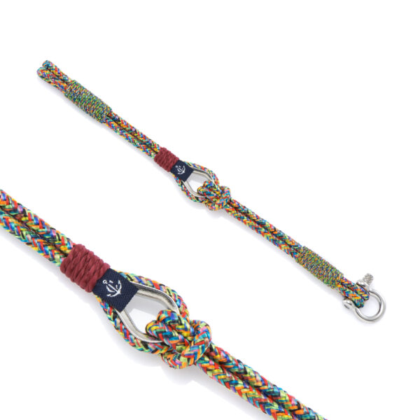 Maritimes Armband aus Segeltau, handgemacht, für Damen, mit Edelstahl Schäkel-Verschluss 3mm CNB#719 – Bild 3