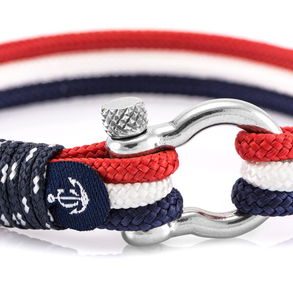 Maritimes Armband aus Segeltau, handgemacht, für Damen und Herren, mit Edelstahl Schäkel-Verschluss 4mm CNB#7514 – Bild 2