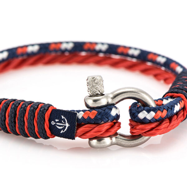 Maritimes Armband aus Segeltau, handgemacht, für Damen und Herren, mit Edelstahl Schäkel-Verschluss 3mm CNB#847 – Bild 2