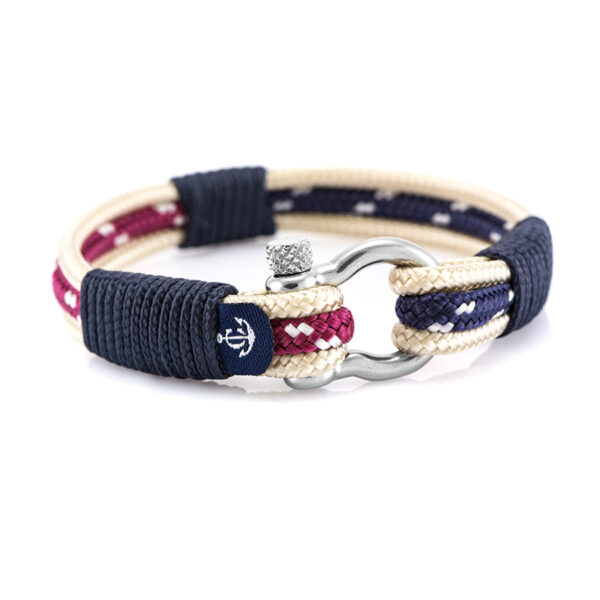 Maritimes Armband aus Segeltau, handgemacht, für Herren, mit Edelstahl Schäkel-Verschluss 4mm CNB#5025 – Bild 1