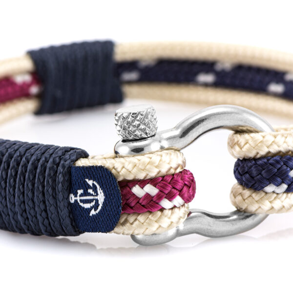 Maritimes Armband aus Segeltau, handgemacht, für Herren, mit Edelstahl Schäkel-Verschluss 4mm CNB#5025 – Bild 2