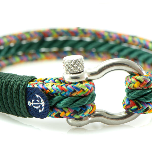 Maritimes Armband aus Segeltau, handgemacht, für Damen und Herren, mit Edelstahl Schäkel-Verschluss 4mm CNB#5138 – Bild 2