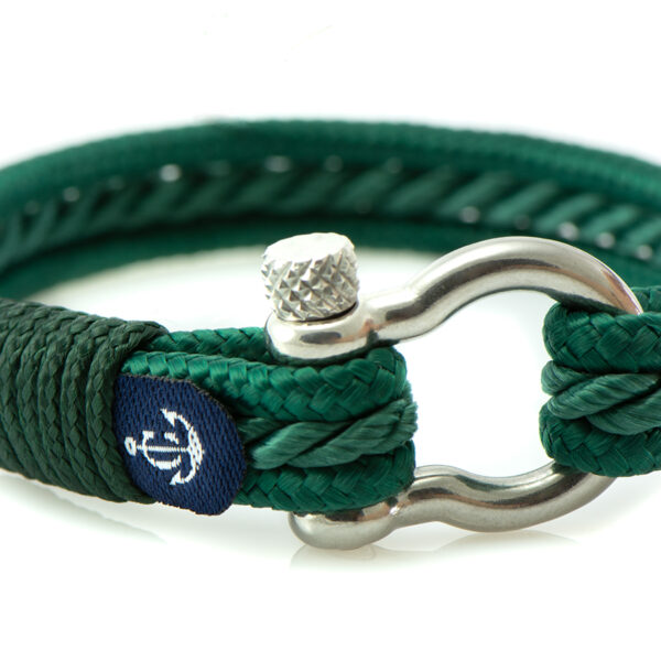 Maritimes Armband aus Segeltau, handgemacht, für Herren, mit Edelstahl Schäkel-Verschluss 4mm CNB#5143 – Bild 2