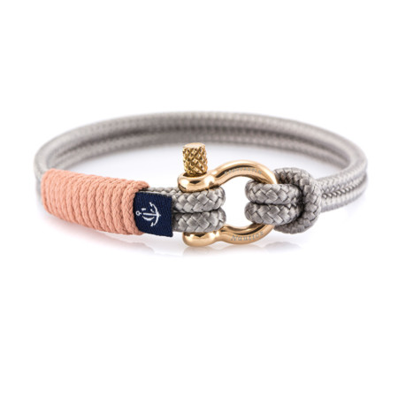 Maritimes Armband aus Segeltau, handgemacht, für Damen und Herren, mit Edelstahl Schäkel-Verschluss 3mm CNB #0806