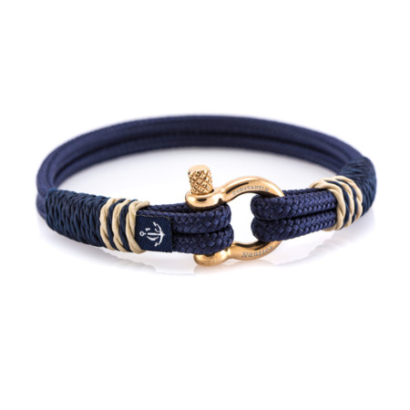 Maritimes Armband aus Segeltau, handgemacht, für Damen und Herren, mit Edelstahl Schäkel-Verschluss 3mm CNB #0808
