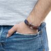 Maritimes Armband aus Leder, handgemacht, für Damen und Herren, mit Edelstahl Verschluss 4mm CNJ #10018