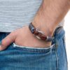 Maritimes Armband aus Leder, handgemacht, für Damen und Herren, mit Edelstahl Verschluss 4mm CNJ #10019 – Bild 3