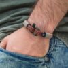 Maritimes Armband aus Leder, handgemacht, für Damen und Herren, mit Edelstahl Verschluss 4mm CNJ #10023 – Bild 3