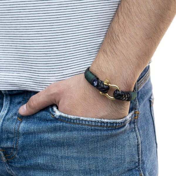 Maritimes Armband aus Leder, handgemacht, für Damen und Herren, mit Edelstahl Verschluss 4mm CNJ #10026