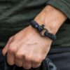 Maritimes Armband aus Leder, handgemacht, für Damen und Herren, mit Edelstahl Verschluss 4mm CNJ #10029 – Bild 3