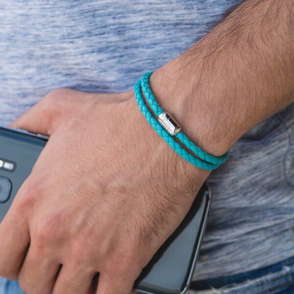 Maritimes Armband aus Leder, handgemacht, für Damen und Herren, mit Magnetverschluss aus Edelstahl CNJ #10041 – Bild 3