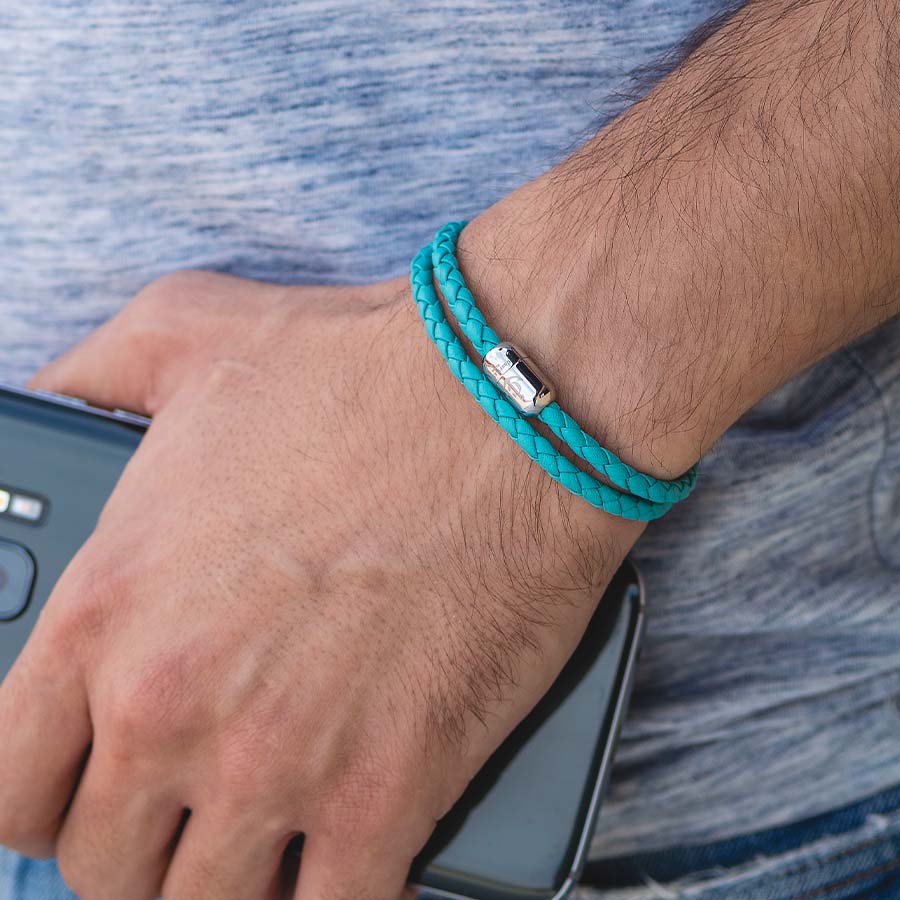 10041-z6 Maritimes Armband aus Leder, handgemacht, für Damen und Herren, mit Magnetverschluss aus Edelstahl CNJ #10041 – Bild 3