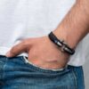 Maritimes Armband aus Segeltau, handgemacht, für Damen und Herren, mit Edelstahl Schäkel-Verschluss 4mm CNB #3076 – Bild 3