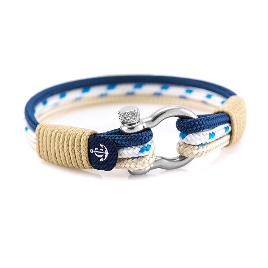 3104-z Maritimes Armband aus Segeltau, handgemacht, für Damen und Herren, mit Edelstahl Schäkel-Verschluss 4mm CNB #3104 – Bild 1