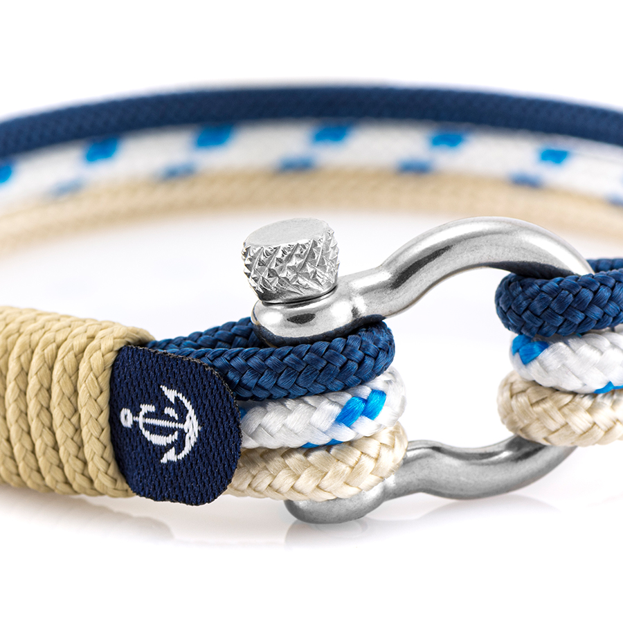 3104-z2 Maritimes Armband aus Segeltau, handgemacht, für Damen und Herren, mit Edelstahl Schäkel-Verschluss 4mm CNB #3104 – Bild 2