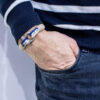 Maritimes Armband aus Segeltau, handgemacht, für Damen und Herren, mit Edelstahl Schäkel-Verschluss 3mm CNB #887
