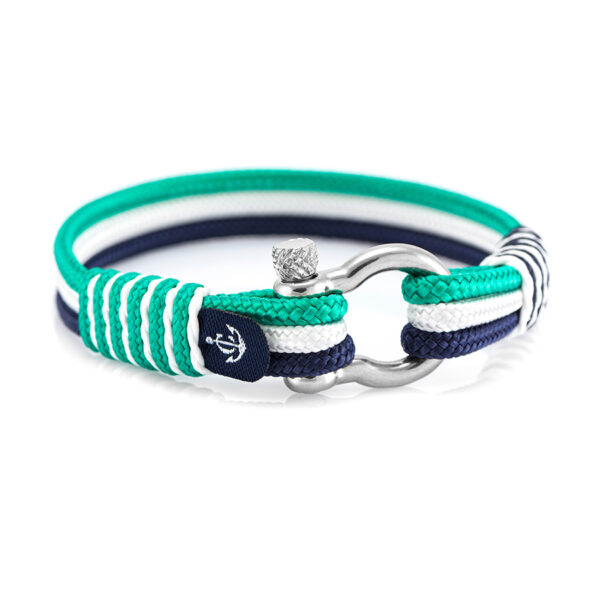 Maritimes Armband aus Segeltau, handgemacht, für Damen und Herren, mit Edelstahl Schäkel-Verschluss 4mm CNB #3121 – Bild 1