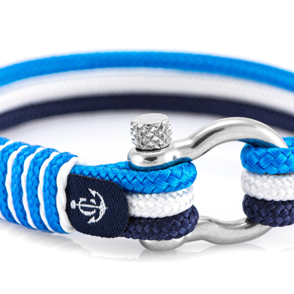 Maritimes Armband aus Segeltau, handgemacht, für Damen und Herren, mit Edelstahl Schäkel-Verschluss 4mm CNB #3124 – Bild 2