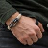Maritimes Armband aus Segeltau, handgemacht, für Damen und Herren, mit Edelstahl Schäkel-Verschluss 4mm CNB #4011 – Bild 3