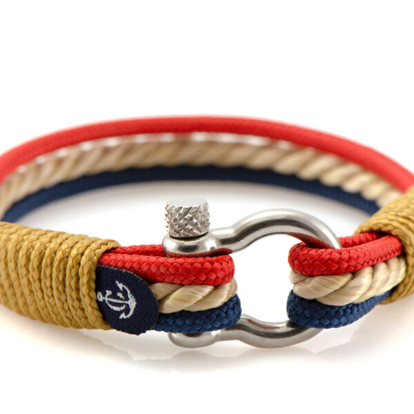 Maritimes Armband aus Segeltau, handgemacht, für Damen und Herren, mit Edelstahl Schäkel-Verschluss 4mm CNB #4045