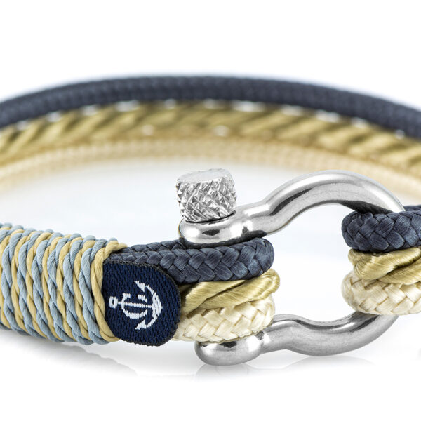 Maritimes Armband aus Segeltau, handgemacht, für Damen und Herren, mit Edelstahl Schäkel-Verschluss 4mm CNB #4063 – Bild 2