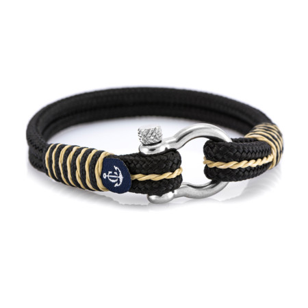 Maritimes Armband aus Segeltau, handgemacht, für Damen und Herren, mit Edelstahl Schäkel-Verschluss 4mm CNB #4070