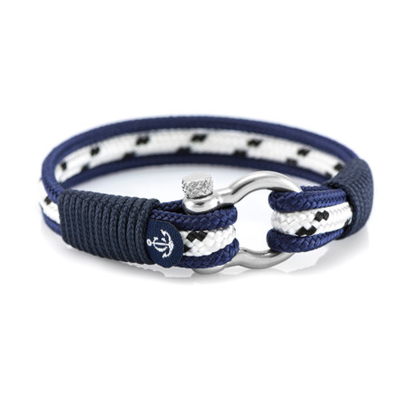 Maritimes Armband aus Segeltau, handgemacht, für Damen und Herren, mit Edelstahl Schäkel-Verschluss 4mm CNB #5011