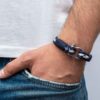 Maritimes Armband aus Segeltau, handgemacht, für Damen und Herren, mit Edelstahl Schäkel-Verschluss 4mm CNB #5011 – Bild 3