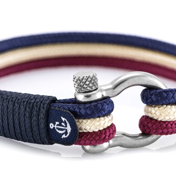 Maritimes Armband aus Segeltau, handgemacht, für Damen und Herren, mit Edelstahl Schäkel-Verschluss 4mm CNB #5023 – Bild 2