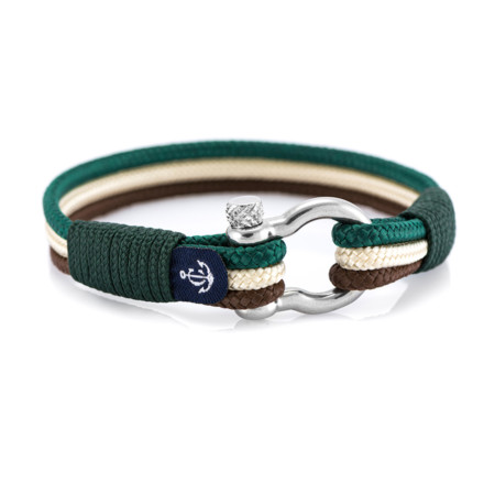 Maritimes Armband aus Segeltau, handgemacht, für Damen und Herren, mit Edelstahl Schäkel-Verschluss 4mm CNB #5029
