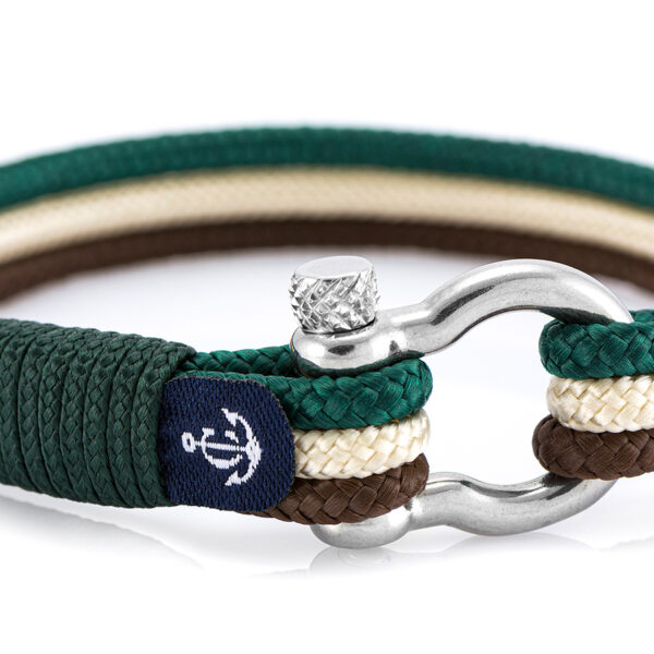 Maritimes Armband aus Segeltau, handgemacht, für Damen und Herren, mit Edelstahl Schäkel-Verschluss 4mm CNB #5029 – Bild 2