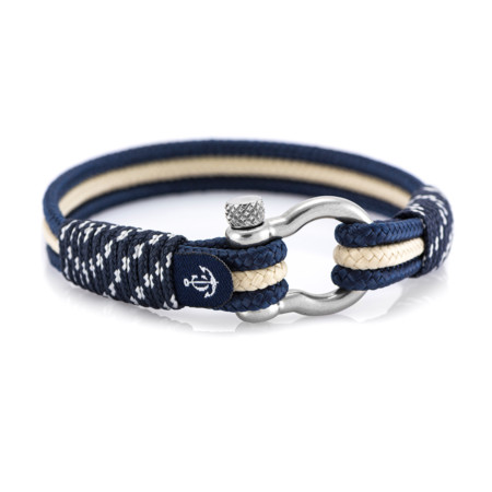 Maritimes Armband aus Segeltau, handgemacht, für Damen und Herren, mit Edelstahl Schäkel-Verschluss 4mm CNB #5040
