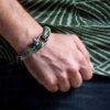 Maritimes Armband aus Segeltau, handgemacht, für Herren, mit Edelstahl Schäkel-Verschluss 4mm CNB #5111 – Bild 3