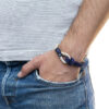 Maritimes Armband aus Segeltau, handgemacht, für Damen und Herren, mit Edelstahl Schäkel-Verschluss 4mm CNB #710