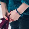 Maritimes Armband aus Segeltau, handgemacht, für Damen, mit Edelstahl Schäkel-Verschluss 3mm und Swarovski Schmuckstein CNB #7117 – Bild 3