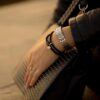 Maritimes Armband aus Segeltau, handgemacht, für Damen, mit Edelstahl Magnetverschluss und Swarovski Schmuckstein CNB #7164