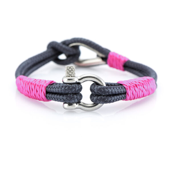 Maritimes Armband aus Segeltau, handgemacht, für Damen, mit Edelstahl Schäkel-Verschluss 3mm CNB #729 – Bild 2