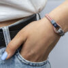 Maritimes Armband aus Segeltau, handgemacht, für Damen, mit Edelstahl Schäkel-Verschluss 3mm CNB #734