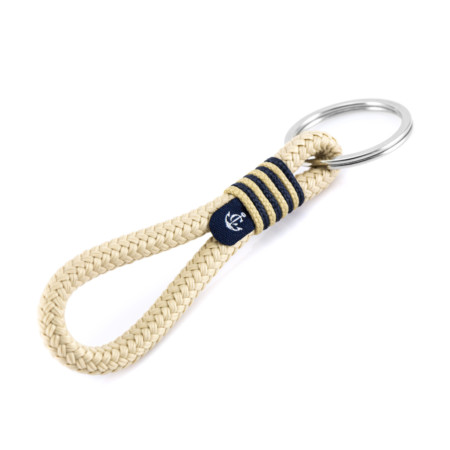 Schlüsselanhänger aus Segeltau, handgemacht mit Schlüsselring aus Edelstahl CNK #8128
