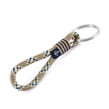 Schlüsselanhänger aus Segeltau, handgemacht mit Schlüsselring aus Edelstahl CNK #8129