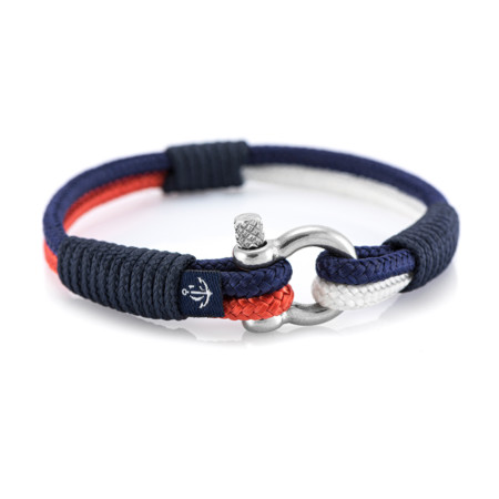 Maritimes Armband aus Segeltau, handgemacht, für Damen und Herren, mit Edelstahl Schäkel-Verschluss 3mm CNB #861