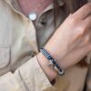 Maritimes Armband aus Segeltau, handgemacht, für Damen und Herren, mit Edelstahl Schäkel-Verschluss 3mm CNB #864 – Bild 3