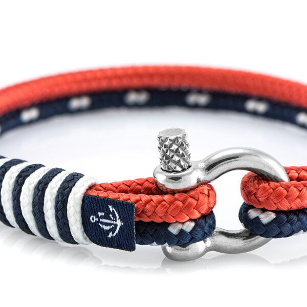 Maritimes Armband aus Segeltau, handgemacht, für Damen und Herren, mit Edelstahl Schäkel-Verschluss 3mm CNB #866 – Bild 2