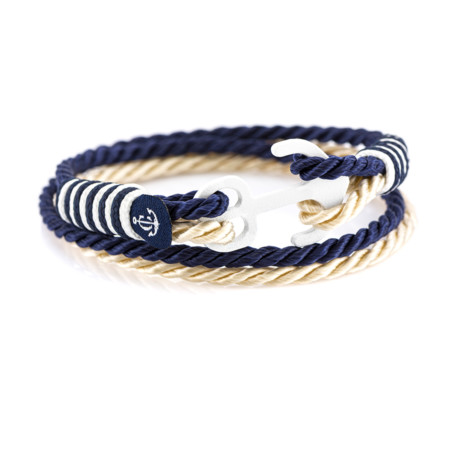 Maritimes Armband aus Segeltau, handgemacht, für Damen und Herren, mit Edelstahl Ankerverschluss CNB #9038