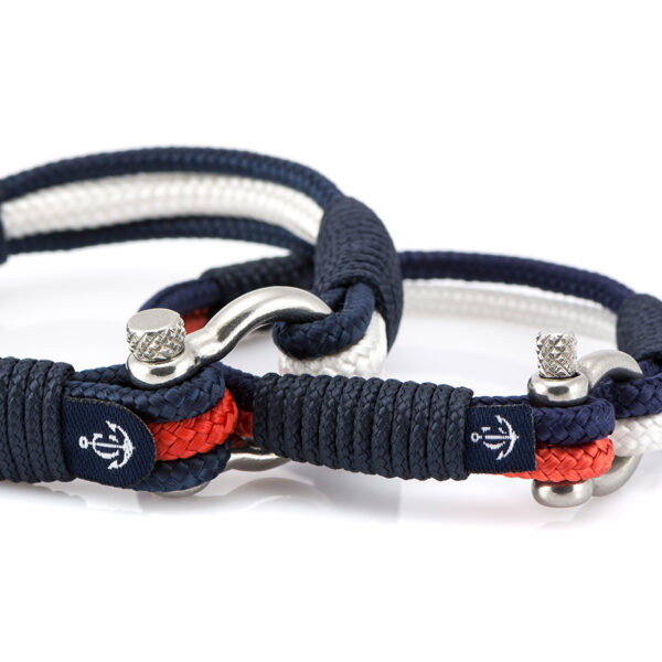 2er Set Maritime Partnerarmbänder, Freundschaftsarmbänder, aus Segeltau, handgemacht, mit Edelstahl Verschluss CND #948 – Bild 2
