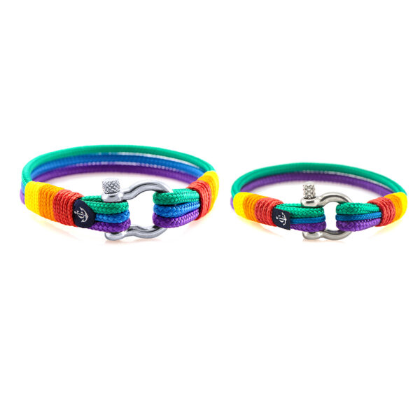 2er Set Maritime Partnerarmbänder – Pride, Freundschaftsarmbänder, aus Segeltau, handgemacht, mit Edelstahl Verschluss CND #991 – Bild 1