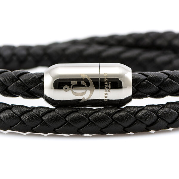 Maritimes Armband aus Leder, handgemacht, für Herren, mit Magnetverschluss aus Edelstahl CNJ #10048